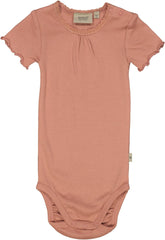 Wheat - Kortærmet Body Rib Lace - Camero Brown